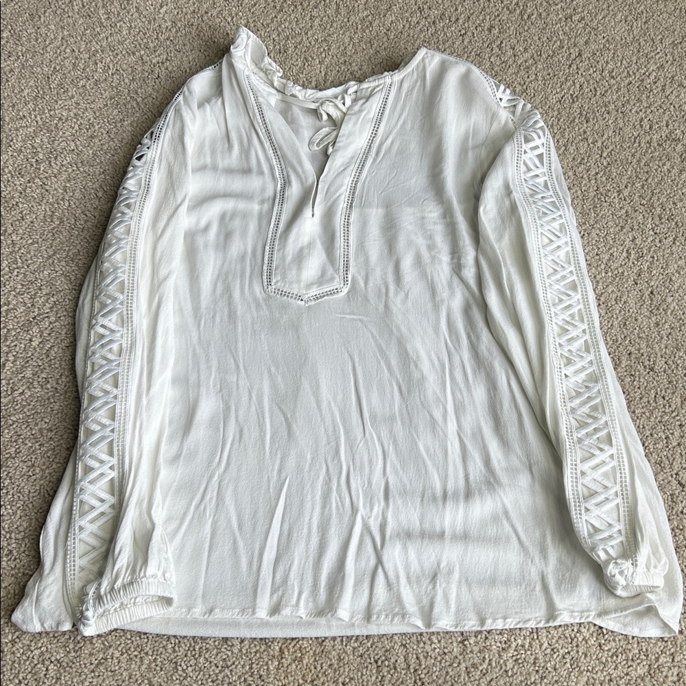EXPRESS WHITE PEASANT PLOWS WITH OPEN SLEEVES - Picture 4 of 5